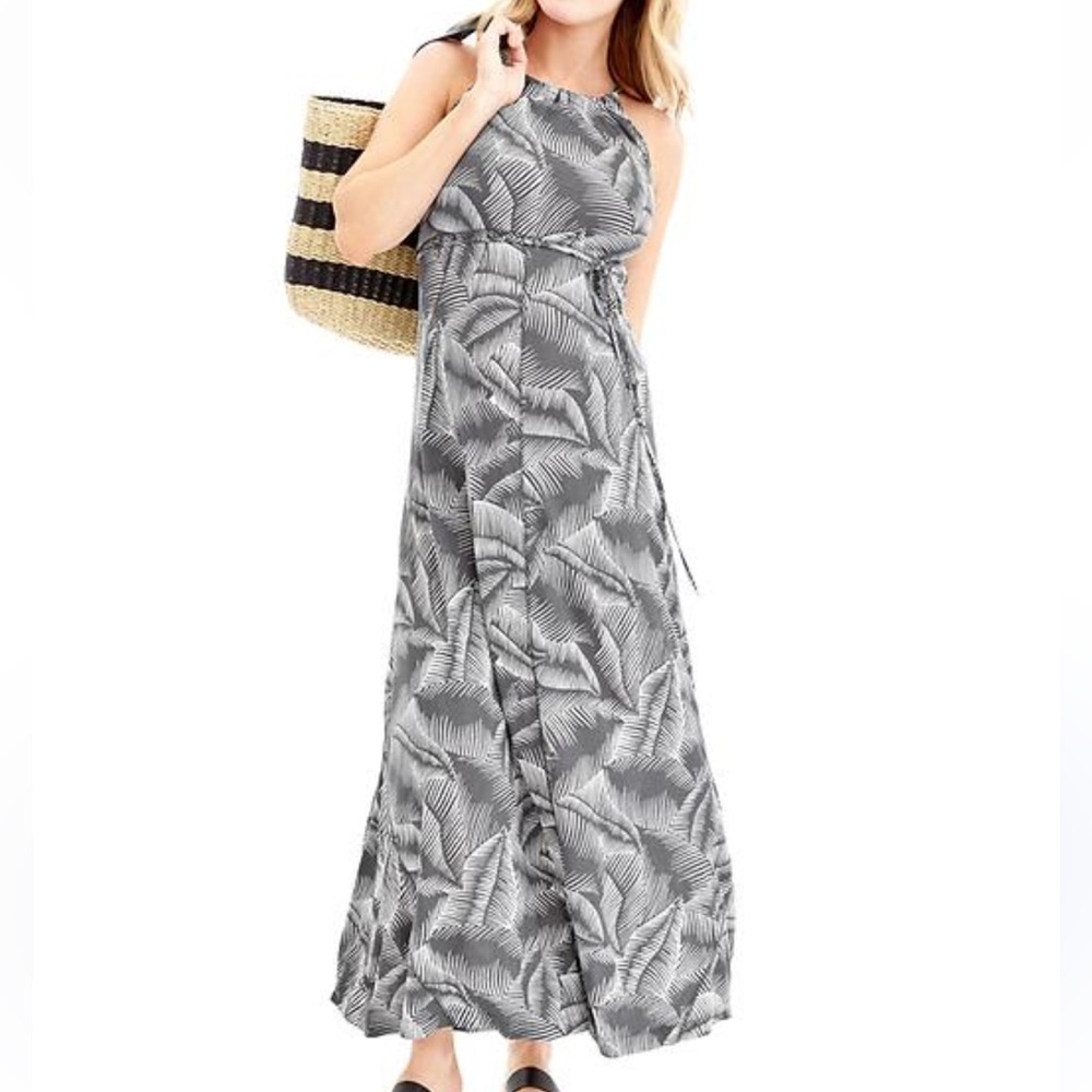 Gap Women’s Printed Paneled Maxi‎ Dress Grey Print